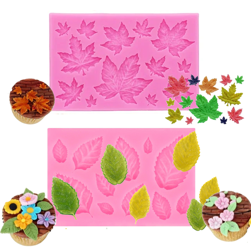 Soap Making Silicone Molds - Zestaw silikonowych form liści klonu do