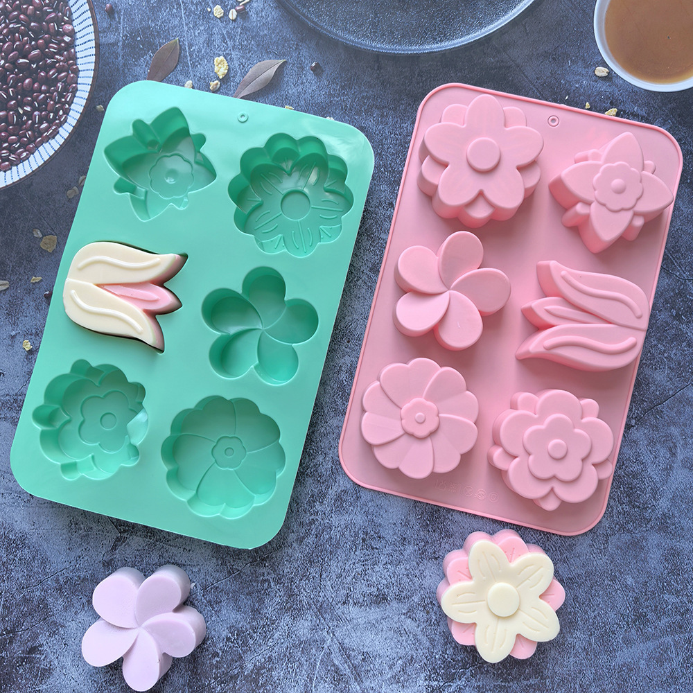 Soap Making Vendors - Formy silikonowe w kształcie kwiatów, różne